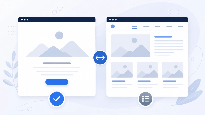Page de destination ou page de service : comment choisir